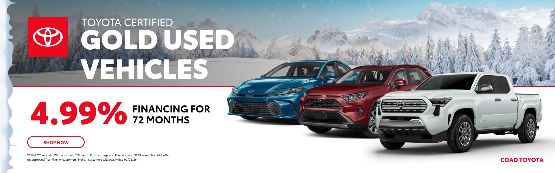 TOYOTA CERTIFIED GOLD USED VEHICLES